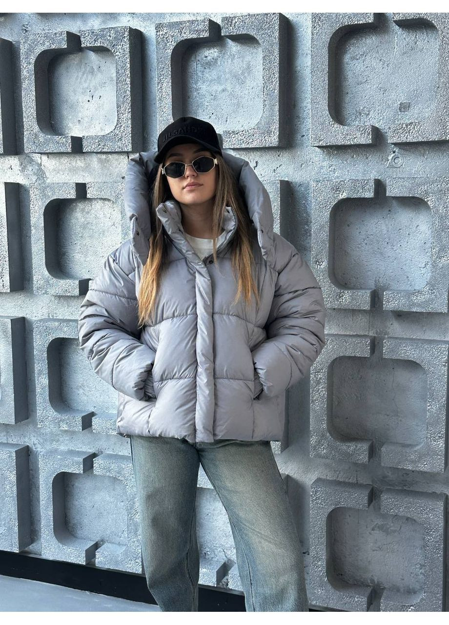 Графітова демісезонна куртка жіноча Гермес