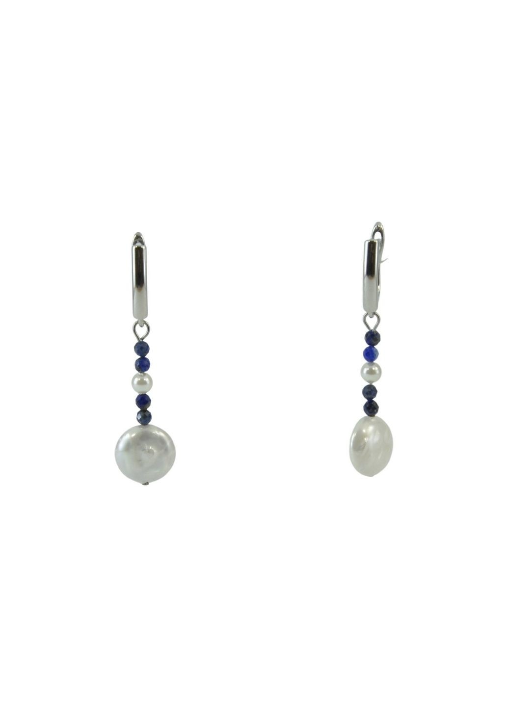 Эксклюзивные серьги "Патрисия" Майорк круглый, Лазурит грань Fursa fashion (315590590)