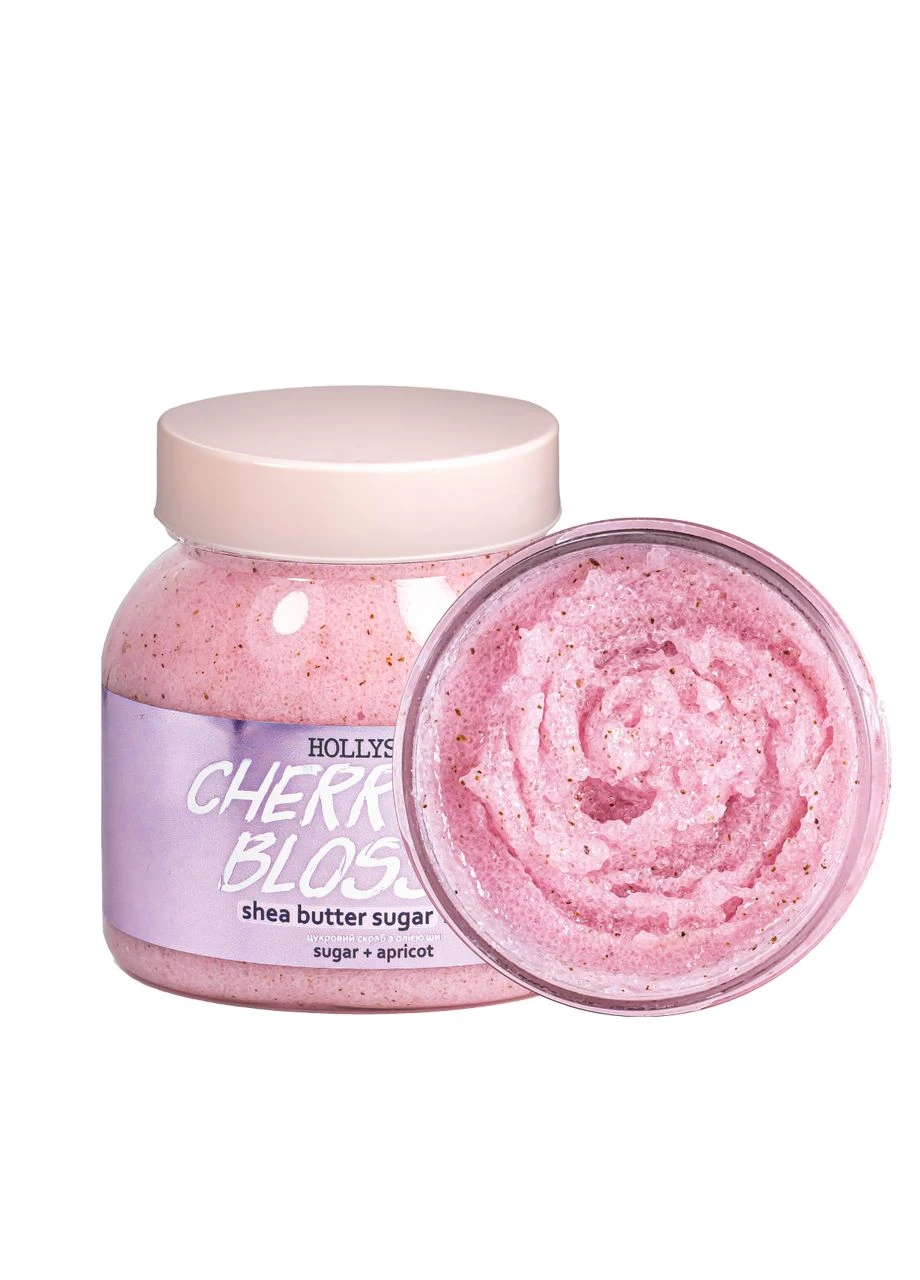Сахарный скраб для тела Cherry Blossom с маслом ши и перлитом Hollyskin (322503587)