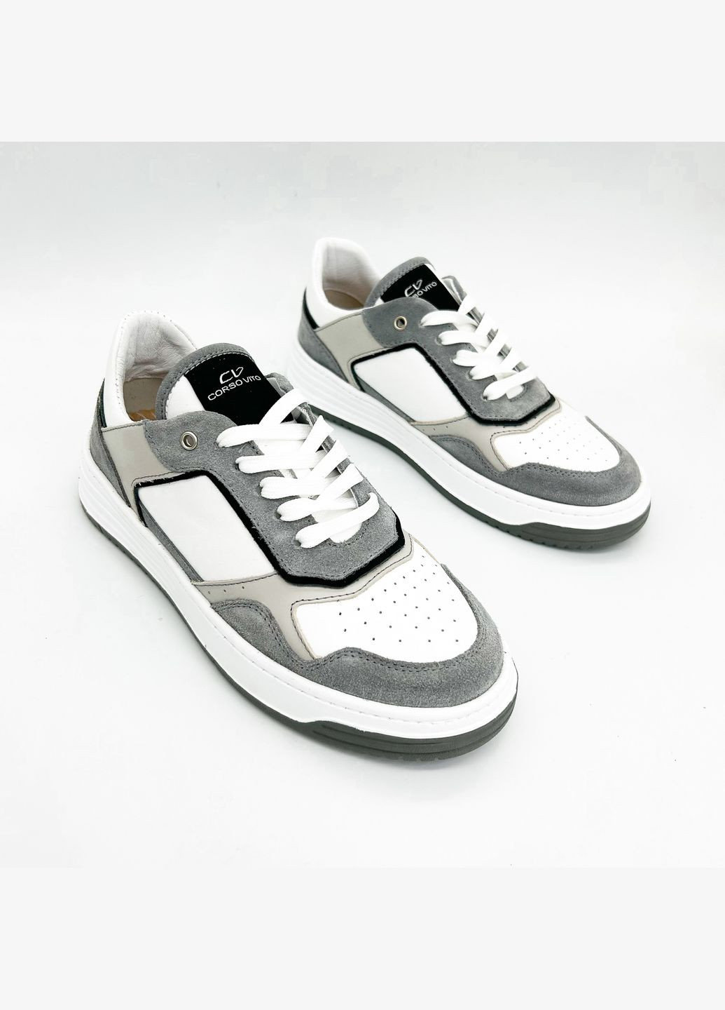 Серые кеды (р) кожа/замша 0-1-1-02-3121194 Corso Vito