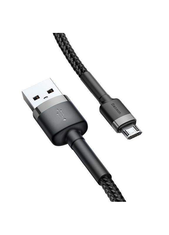 Дата кабель Cafule MicroUSB Cable 2.4A (1м) (CAMKLF B) Серый Baseus (369645708)