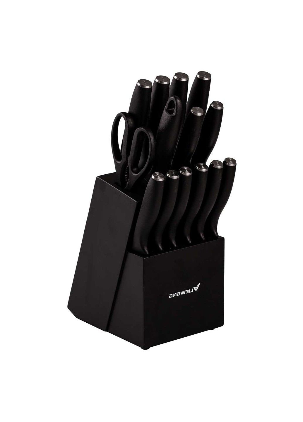 Набір кухонних ножів 14 предметів Чорний Without (293061835)