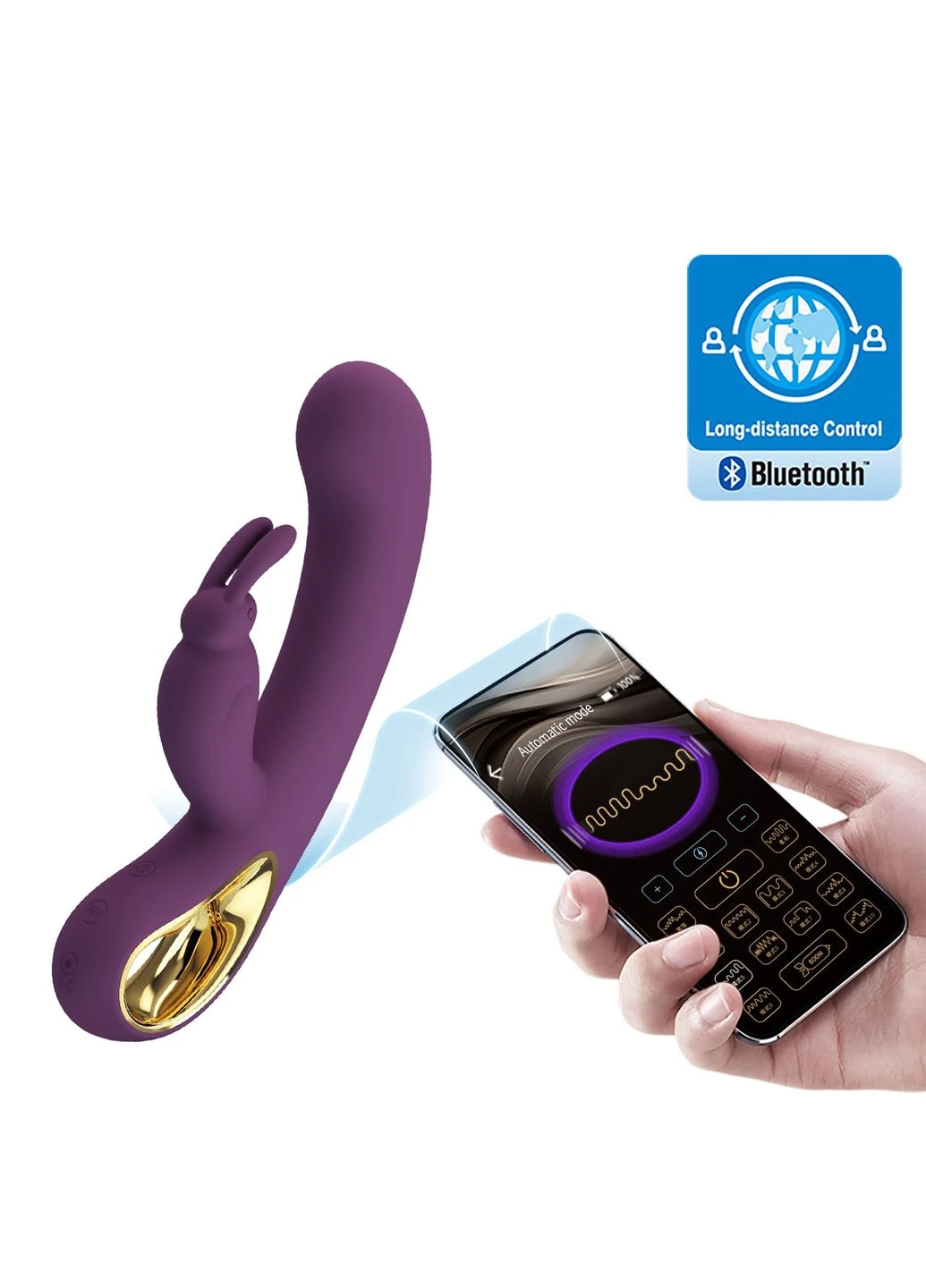 Вибратор Liam purple, 12 vibration functions Mobile APP Long-distance ControlPRETTY LOVE 23040 Pretty Love (391588212)