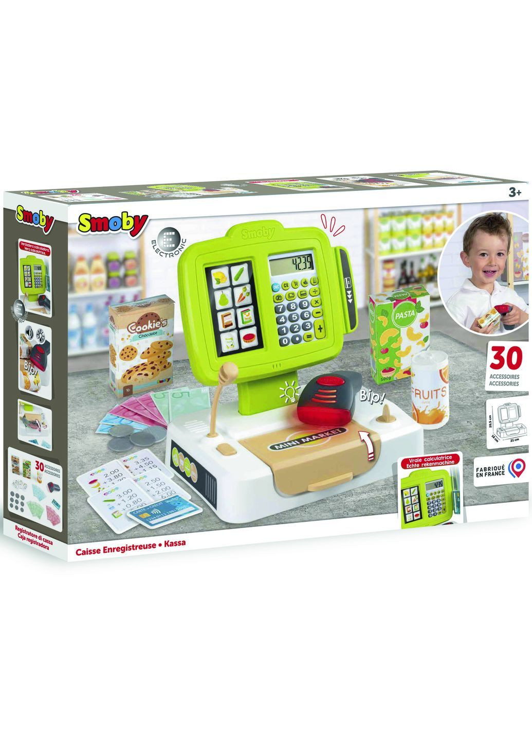 Ігровий набір Електронна каса зі сканером, звуком, світлом та аксесуарами () Smoby 350113 (370598527)