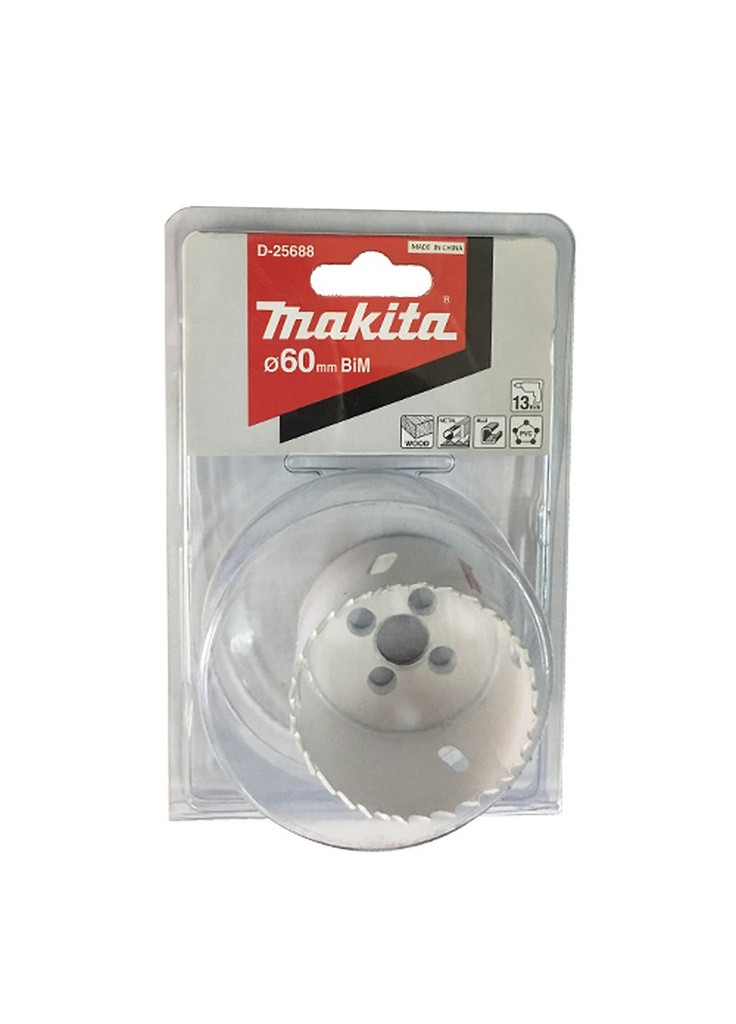 Коронка HSS-Bi-Metal D-25688 (60 мм) корончатое сверло (6841) Makita (295043054)