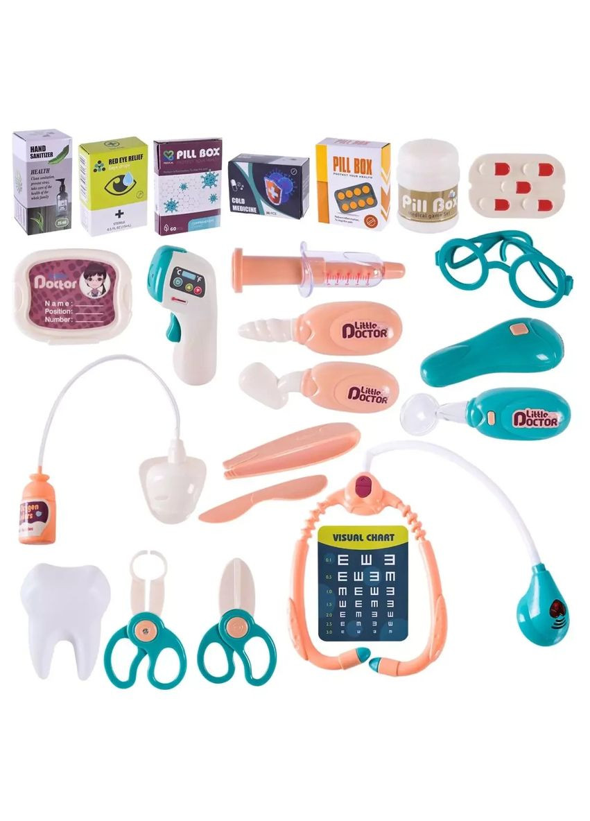 Ігровий набір доктора стіл стілець аксесуари світло та звук 660-86 на батарейках No Brand (362421293)
