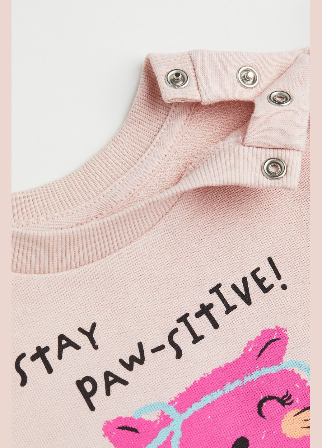 H&M свитшот рисунок светло-розовый повседневный хлопок