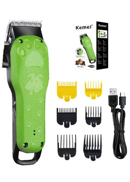 Профессиональная аккумуляторная машинка для стрижки животных KMCW10 8 Вт для груминга 6 насадок Kemei (297331042)