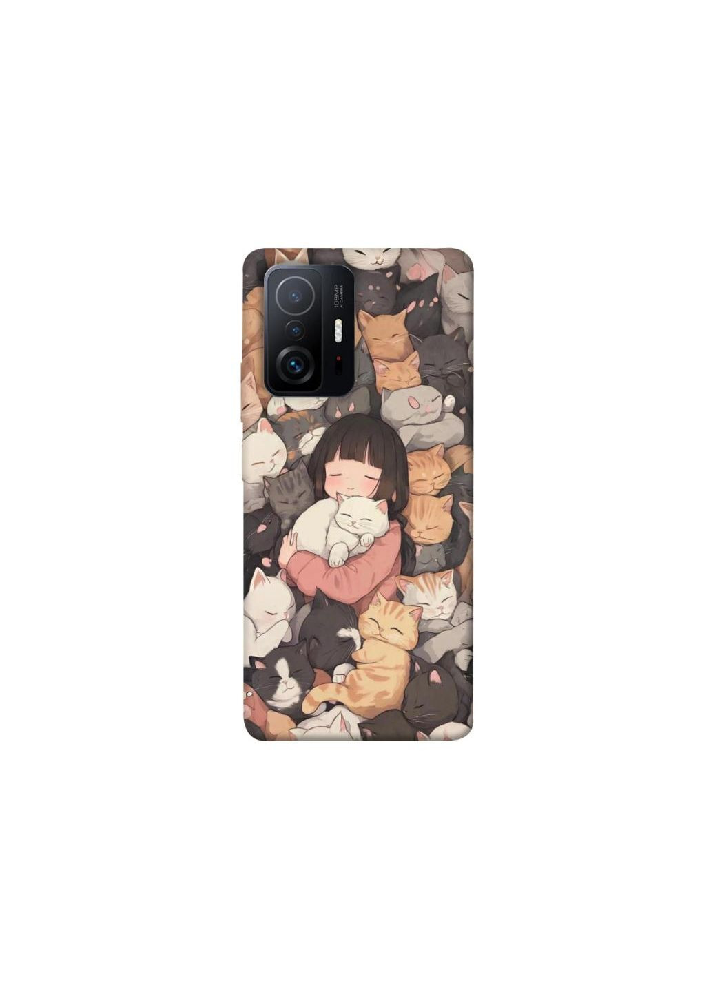 Чехол на Xiaomi 11T / 11T Pro Girl with cats Frontalka (352227917)