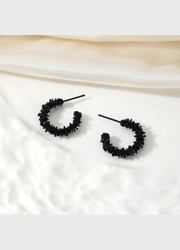 Светящиеся серьги-колечки с камешками, черные серьги, украшения, подарок, серьги с камешками. Fashion Jewelry (337718817)