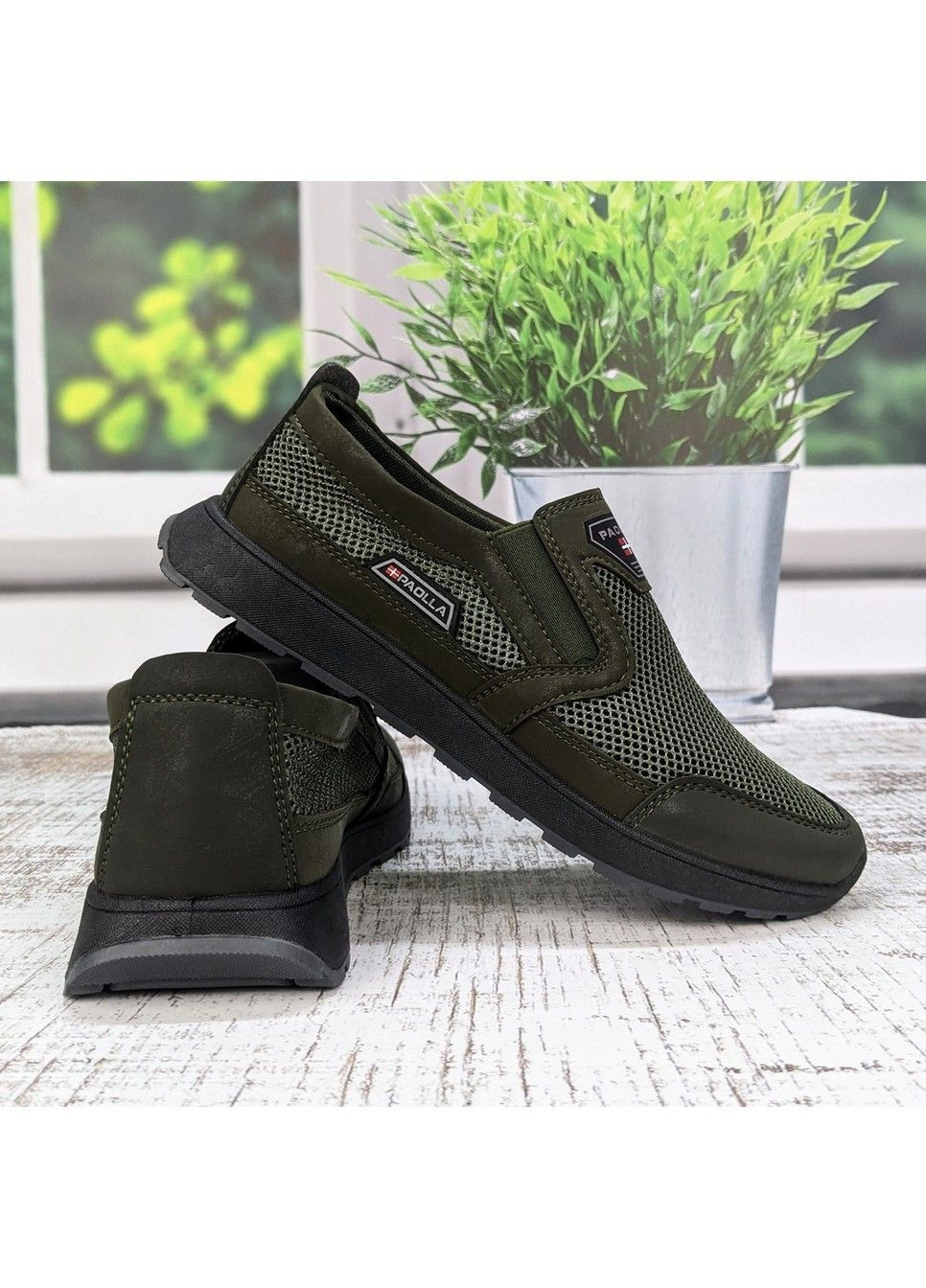 Хакі Літні чоловічі кросівки літні сітка Paolla