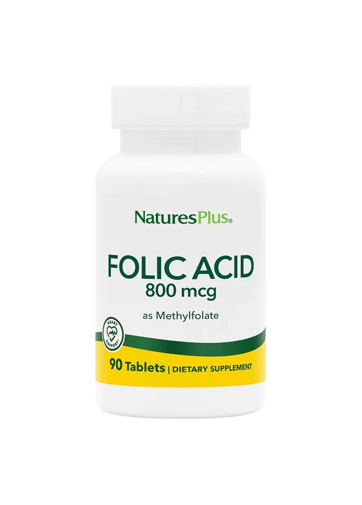 Вітаміни та мінерали Folic Acid 800 mcg, 90 таблеток Natures Plus (376166122)