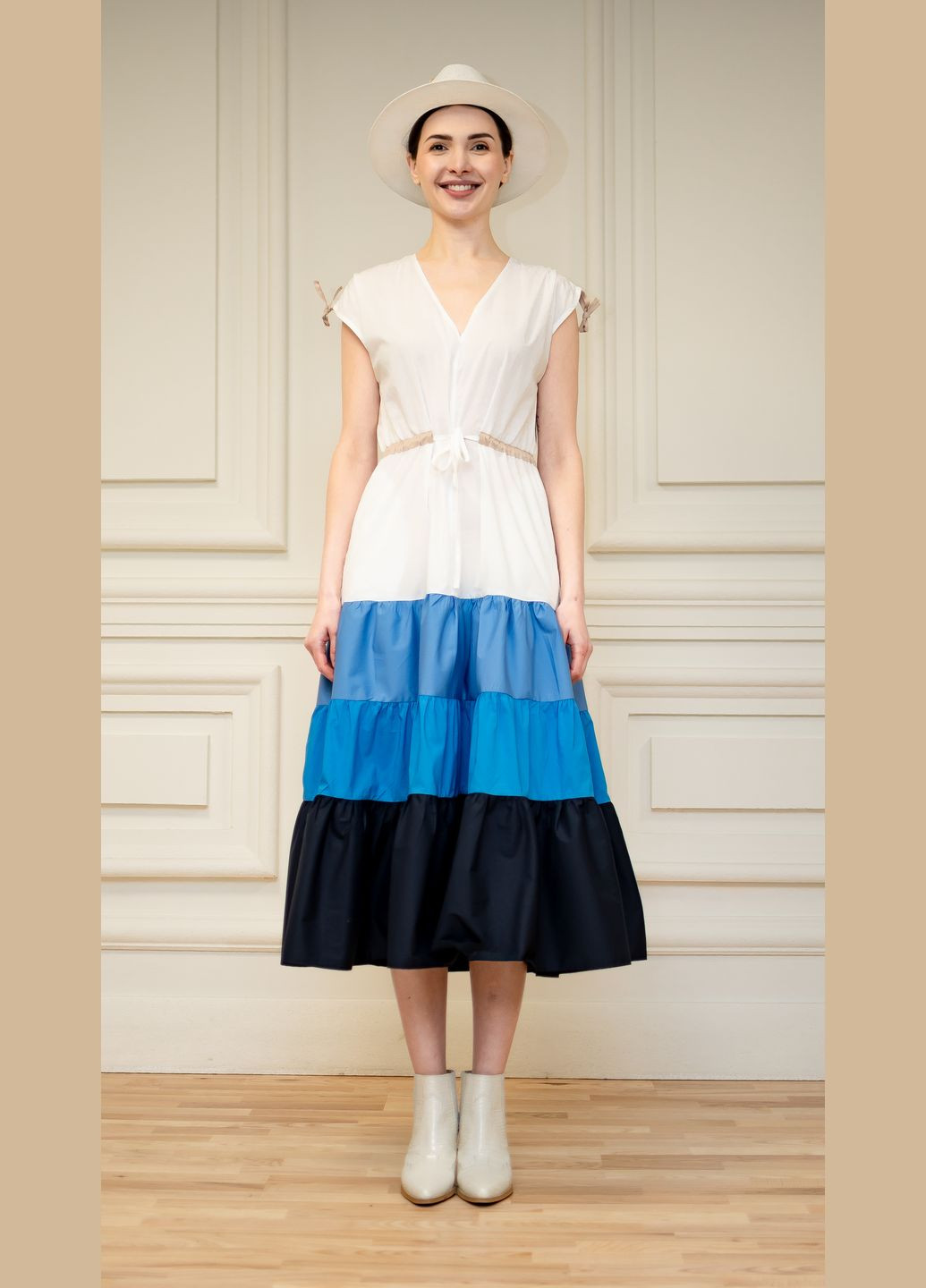 Синя різнобарвна сукня кея Dolcedonna