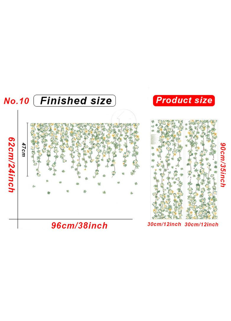 Наклейка на стіну Різнобарвні рослини, що звисають (лист 60 х 90 см) Б296-23 No Brand (302241949)