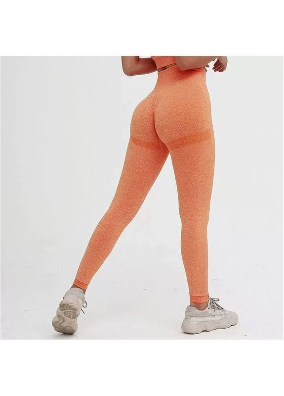 Оранжевые демисезонные леггинсы женские спортивные Fashion