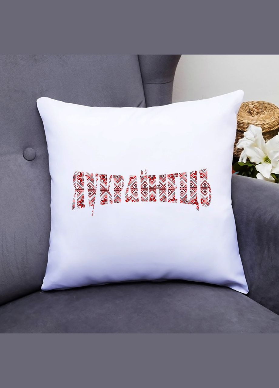 Подушка декоративна з принтом "Я Українець (червоний орнамент)" Push IT Кавун (316095662)