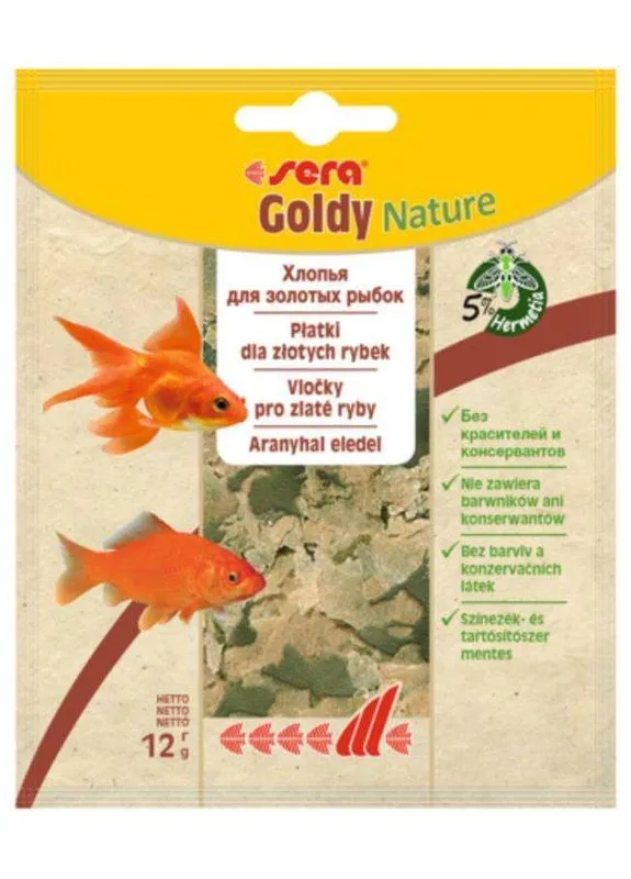Корм для золотых рыбок в хлопьях Goldy Nature - 12 г Sera (327062268)