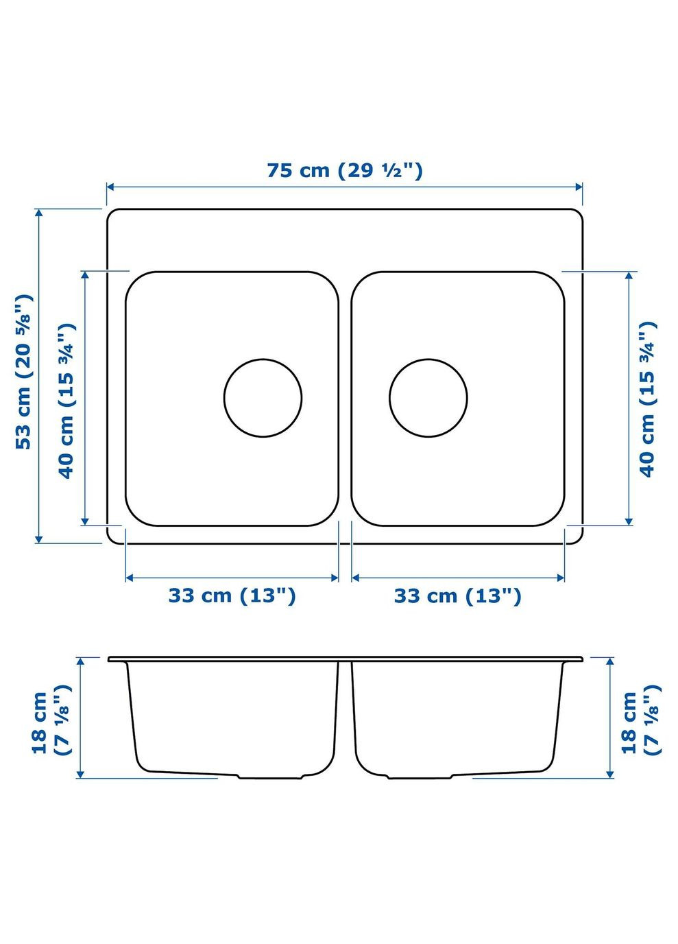 Раковина ІКЕА LANGUDDEN 75х53 см (s19157487) IKEA (278407566)