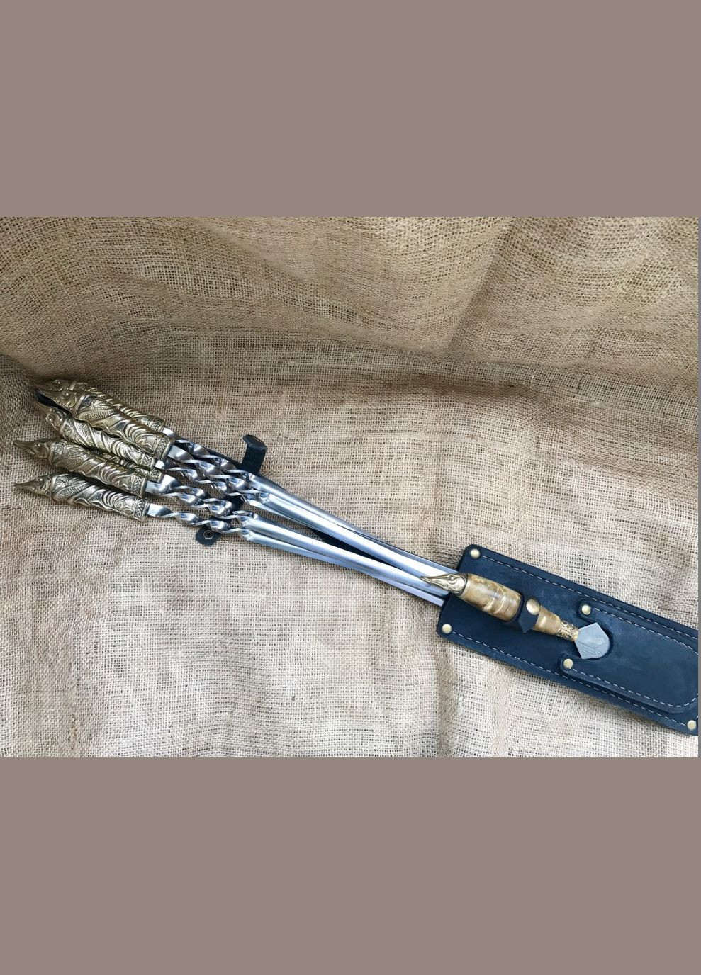 Набор шампуров Люкс Щука с вилкой для снятия мяса 7 предметов 47330072 NB Art (346530237)