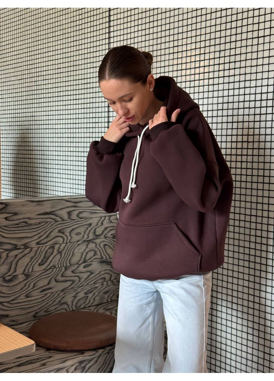 Теплое худое оверсайз с принтом на флисе MonCher (364864195)