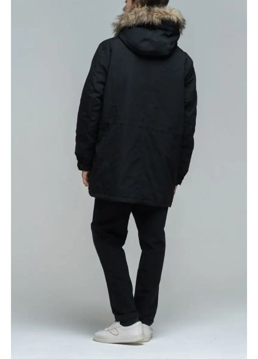 Чорна зимня чоловіча утеплена куртка-парка (58642) l чорна H&M