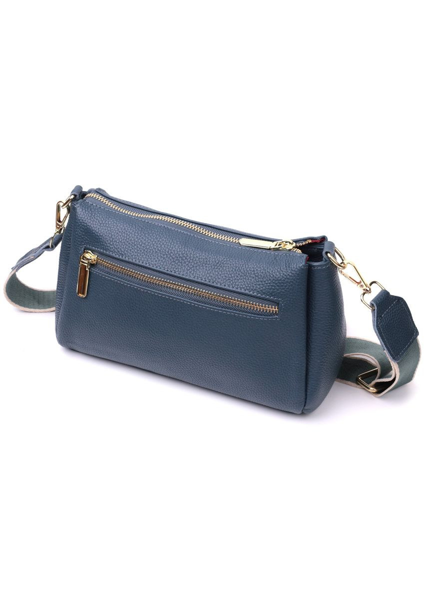 Женская практичная сумка через плечо из натуральной кожи 22287 Синяя Vintage (298569126)