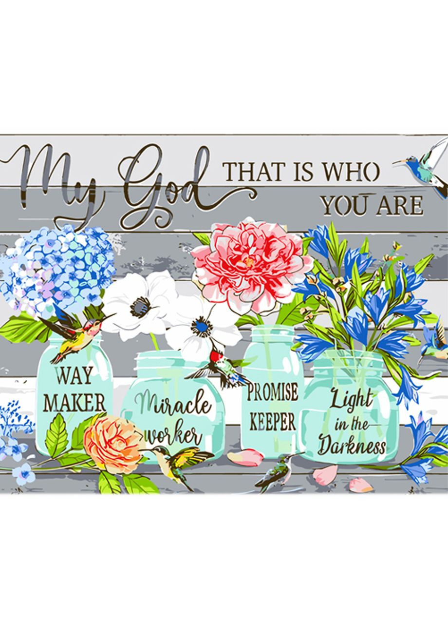 Картина за номерами Чотири букети на кольоровому фоні розміром 40х50 см (MZ067) Strateg (362487421)