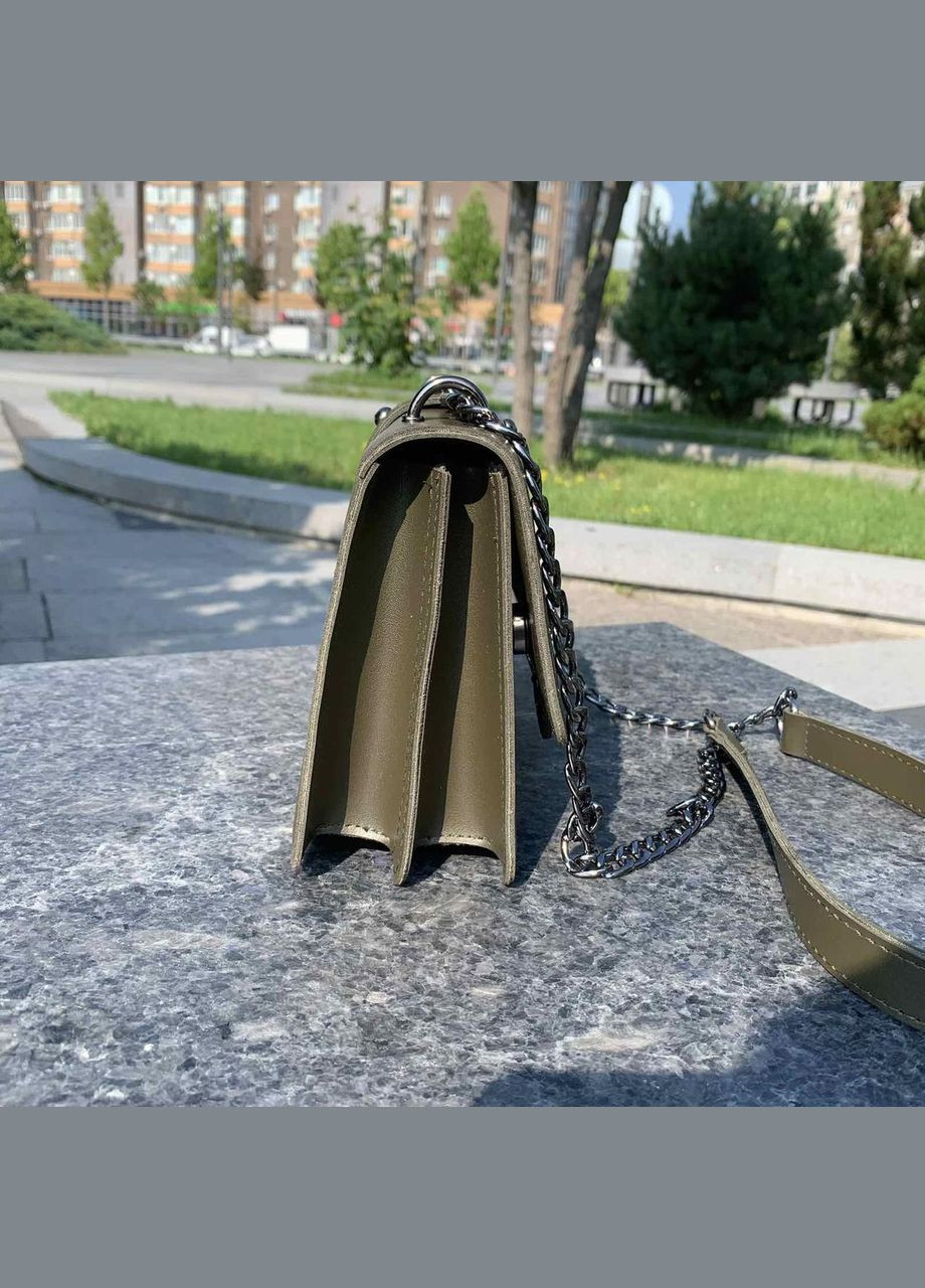 Женская мини сумочка клатч с птичками на цепочке Зеленый No Brand (298997053)