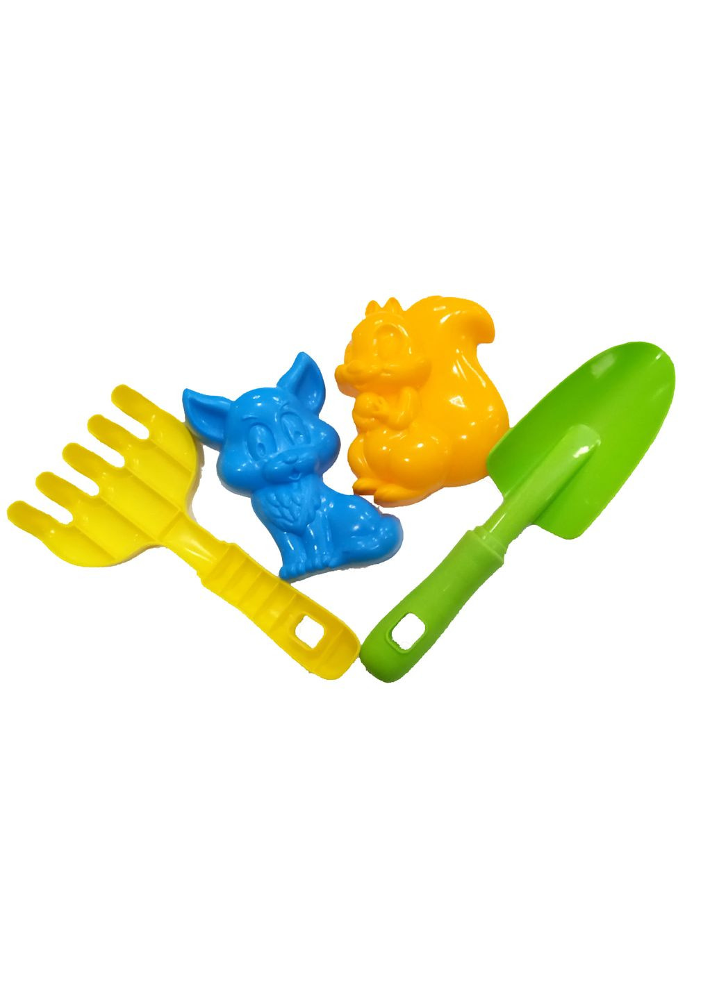 Детский песочный набор 1128 "Ромашка" №4 лопата, грабли, две большие ремни, в сетке (4820173521128) Вид 4 Colorplast (330274221)