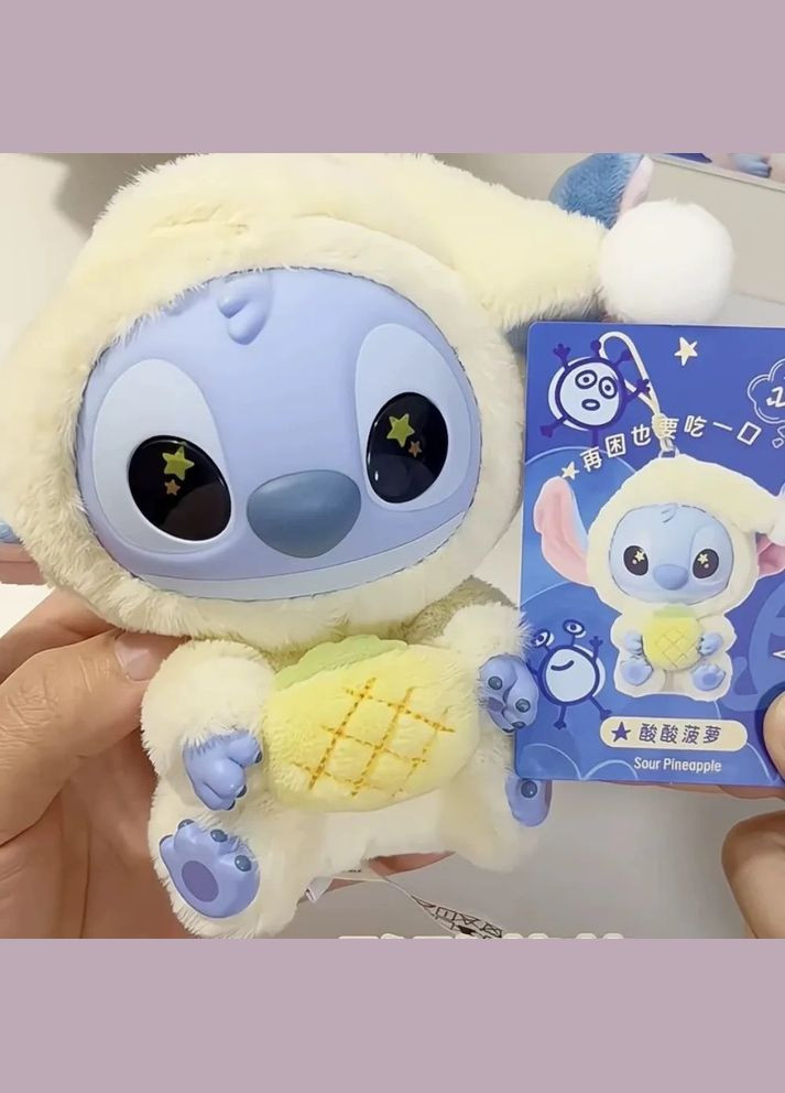 Игрушка сюрприз мягкая Лабуба LABUBU СТИЧ Stitch плюшевая с брелком фигурка 15 см для детей на рюкзак ключи No Brand (347590410)