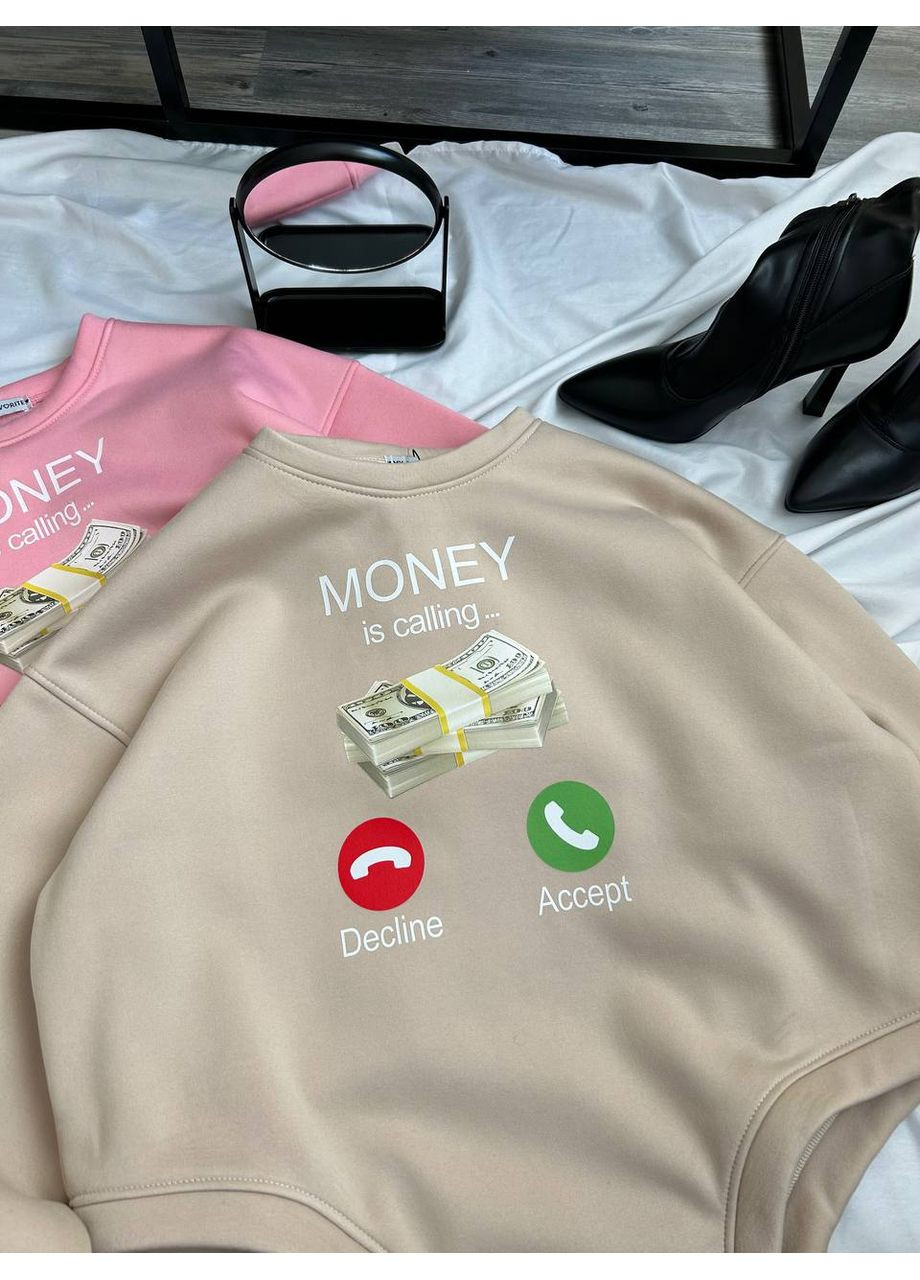 Бежевий світшот жіночий — замір в описі GD/GL Модний простір малюнок без декору (368760495)