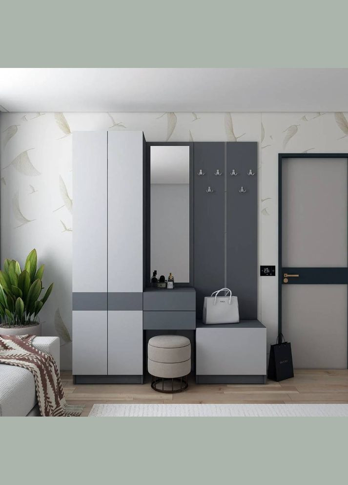 Прихожая Сола (модульная - 3 элемента) / Серая 165х40х215 (DRS-011752) Doros (361998870)