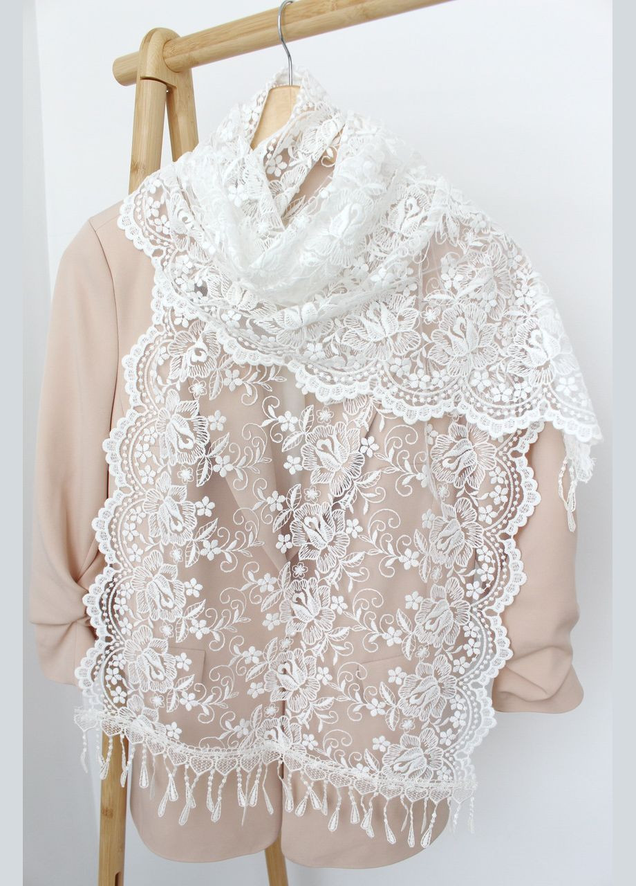 Шарф айвори свадебный церковный ажурный 151009 Husta (322502136)