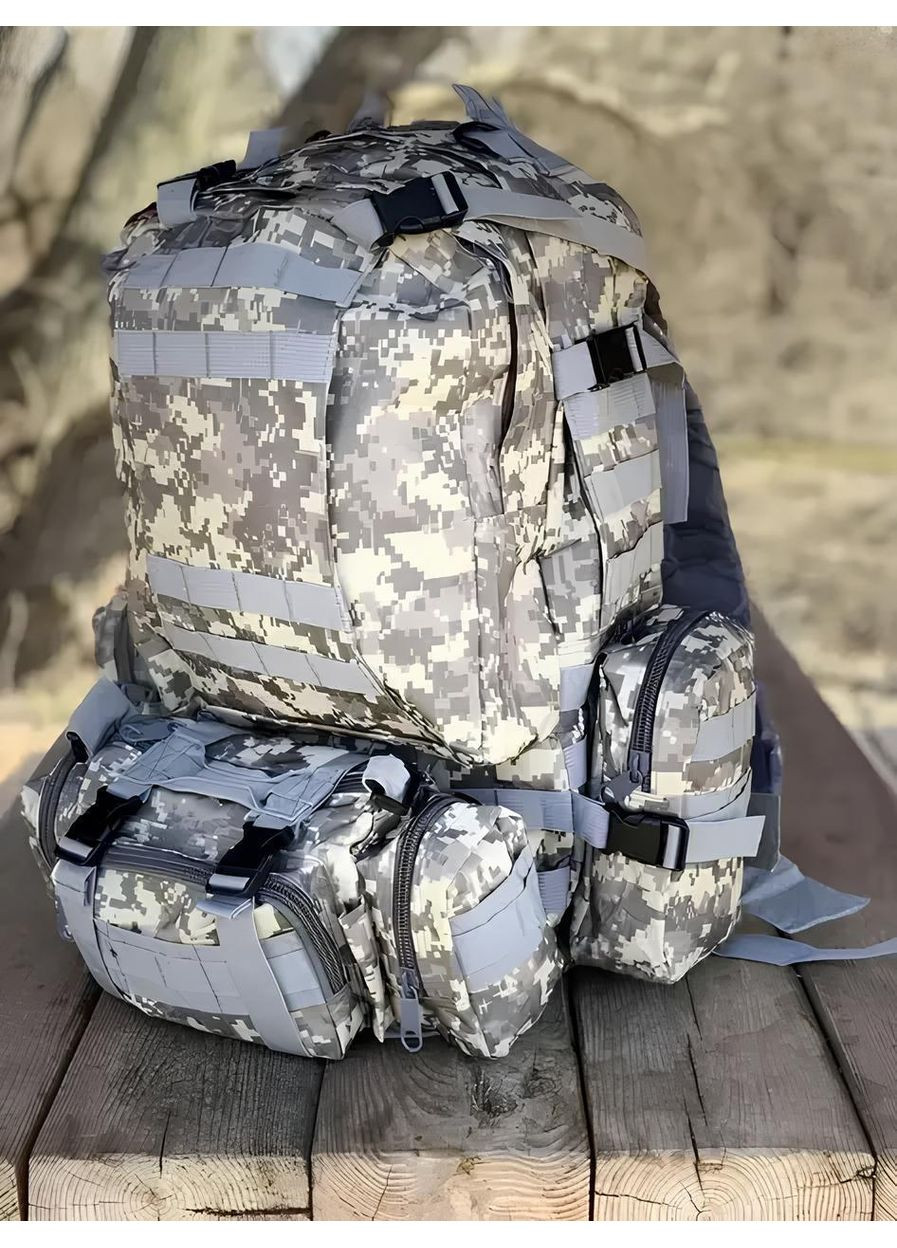 Тактический рюкзак военный 60 л пиксель, армейский рюкзак для охоты с системой Molle No Brand (361669407)