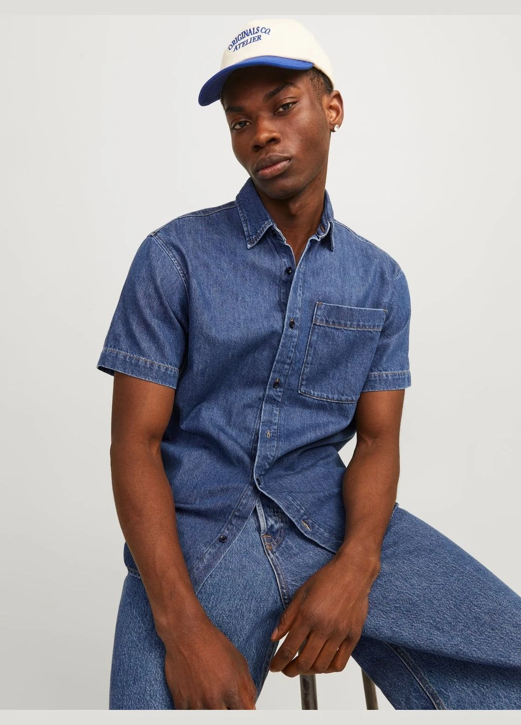 Синяя рубашка Jack & Jones