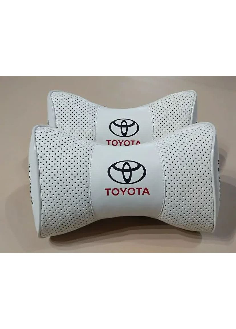 Подушка подголовник TOYOTA белый 2шт No Brand (361135287)