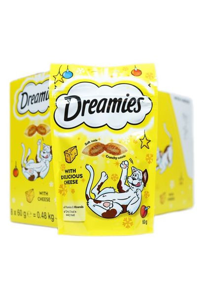 Ласощі для котів Cat подушечки зі смаком сиру 60 г 037986 Dreamies (268987663)