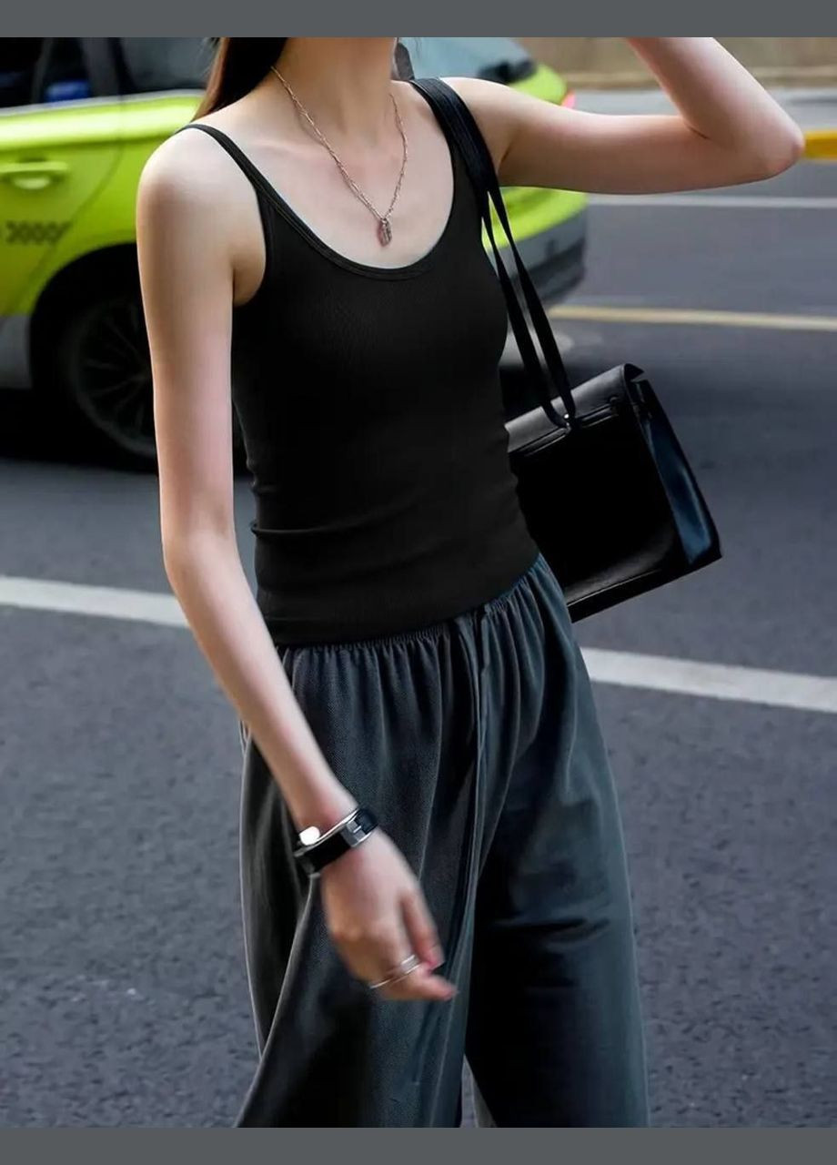 Базова чорна майка з віскози в універсальному розмірі 40-46 No Brand — 338187743