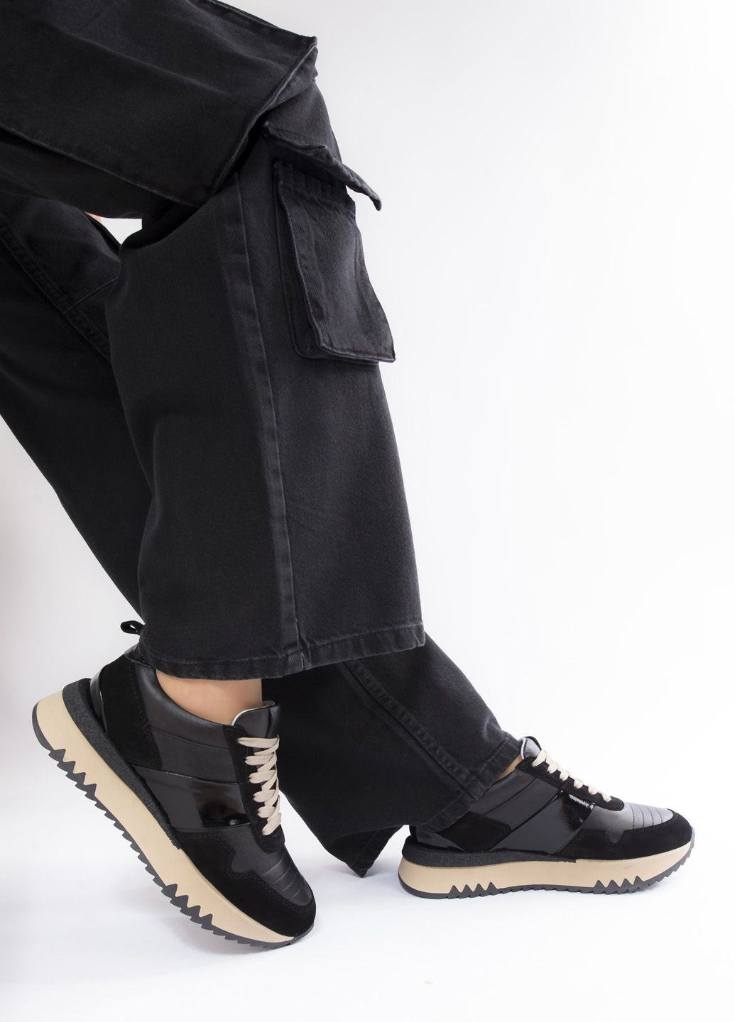 Кроссовки женские Springer чёрные демисезоны (301524948)