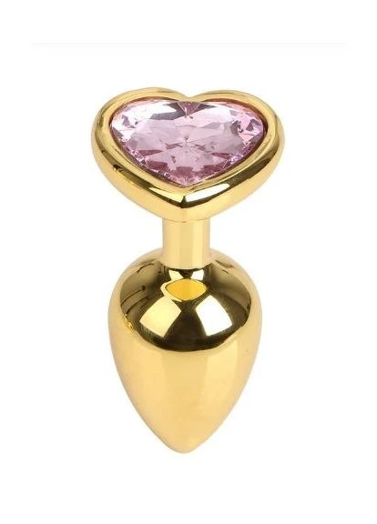 Анальная пробка Gold Metal Heart Pink, S Loveshop (376100679)