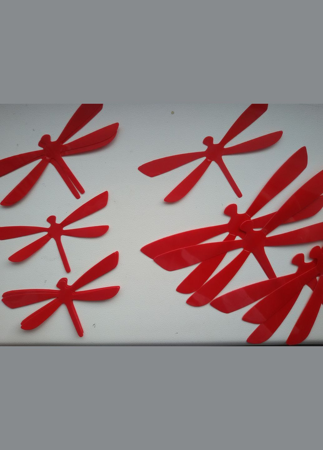 3D Наклейки бабки 12 шт. пластикові червоні No Brand (324271526)