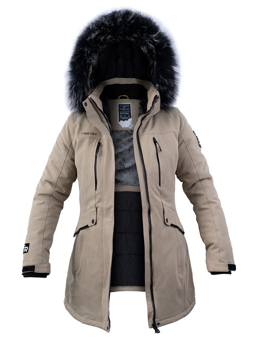 Бежевая зимняя куртка Freever