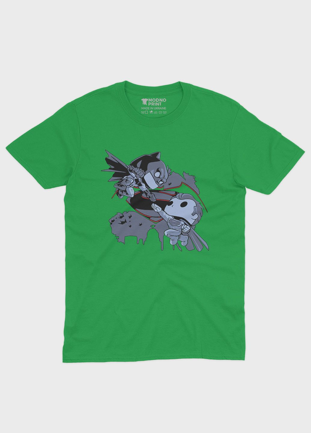 Зеленая демисезонная футболка для мальчика с принтом супергероя - бэтмен (ts001-1-keg-006-003-027-b) Modno