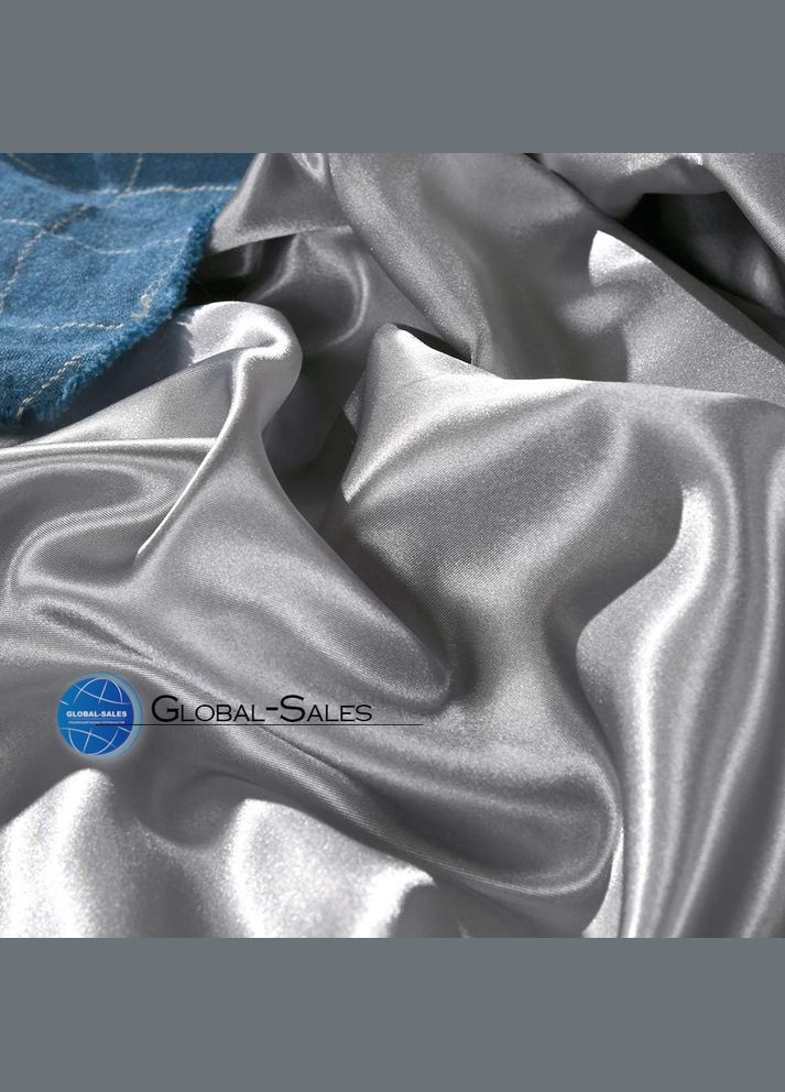 Атласное Серебряное Евро постельное белье 200х220см Moka textile (308071662)