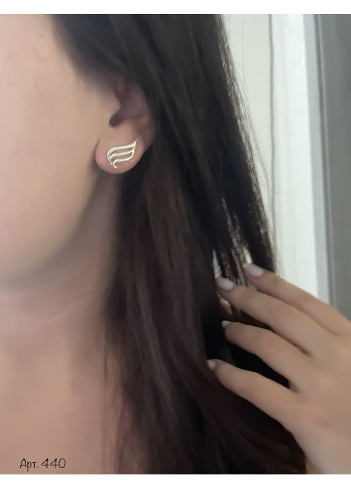 Серебряные серьги Волна No Brand (354721497)