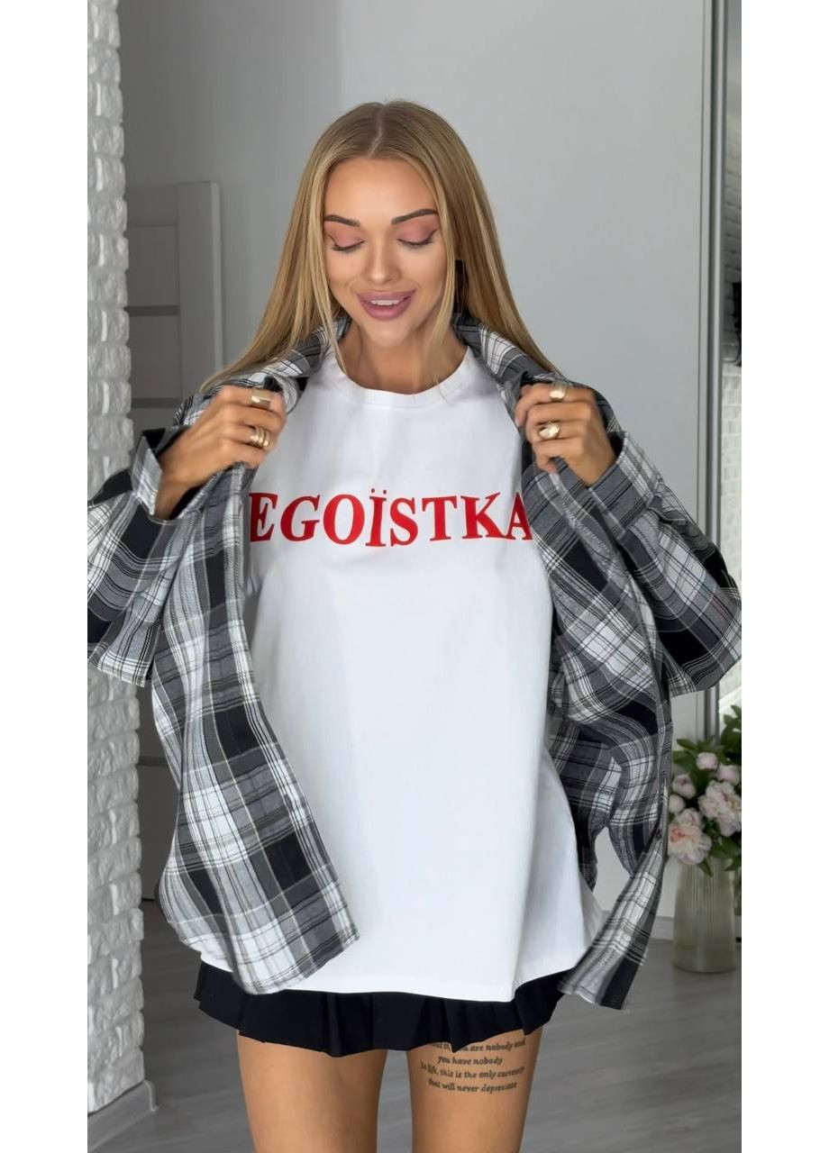 Жіноча сорочка оверсайз з фланелі MonCher (352709632)