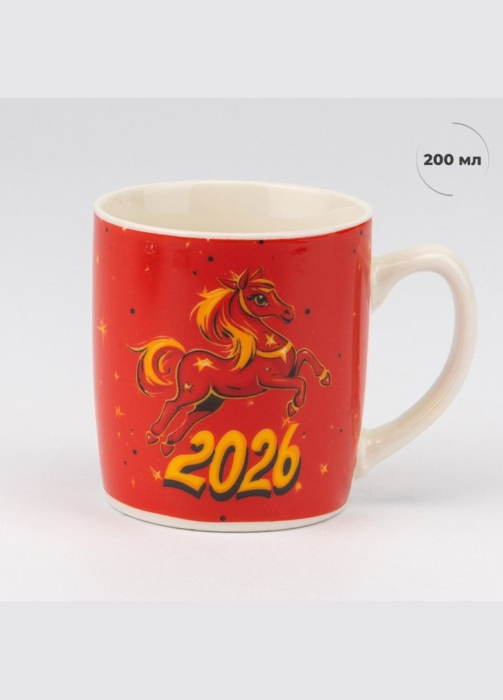 Чашка с ложкой новогодняя Год Коноди 200 мл 8 см 19250-003 No Brand (346152430)