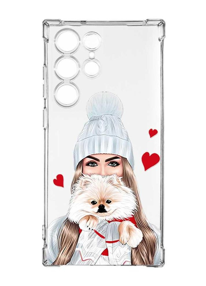 Чехол с утолщёнными углами на Samsung Galaxy S23 Ultra:: Девушка с собачкой (принт 142) Creative (360691278)