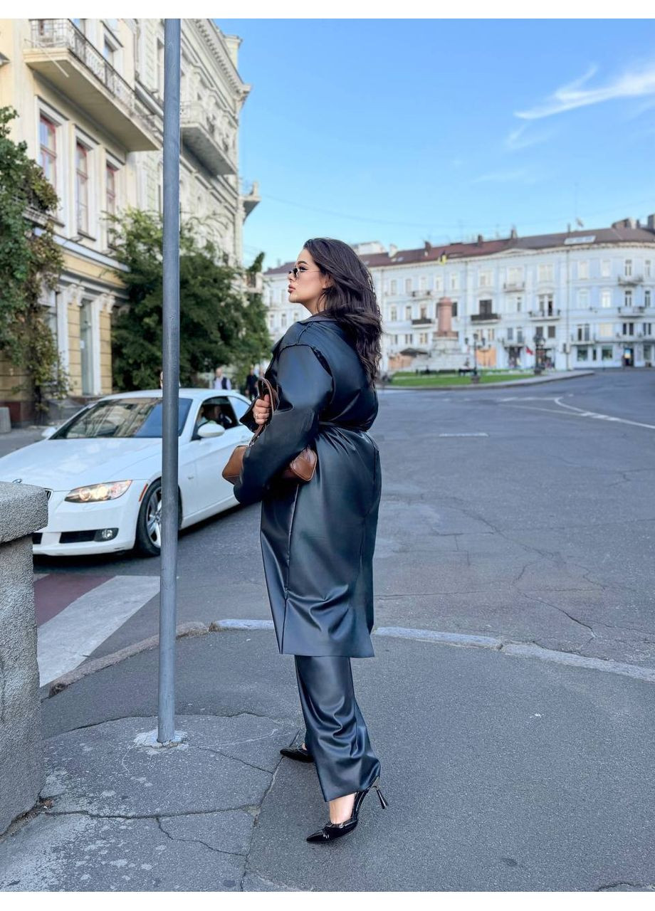 Тренч Шкіряний Україна тренчкот без застібки демісезон (357490318)