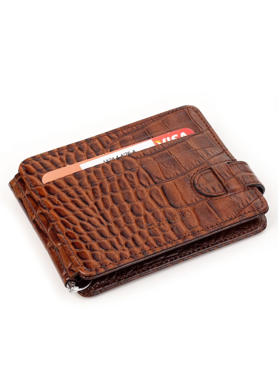 Мужской кожаный зажим картхолдер 11244-4 светло-коричневый Eminsa (261481707)